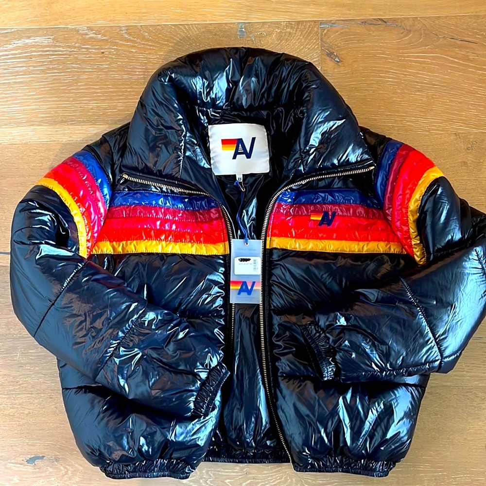 Aviator Nation Black Puffer Jacket Size XS